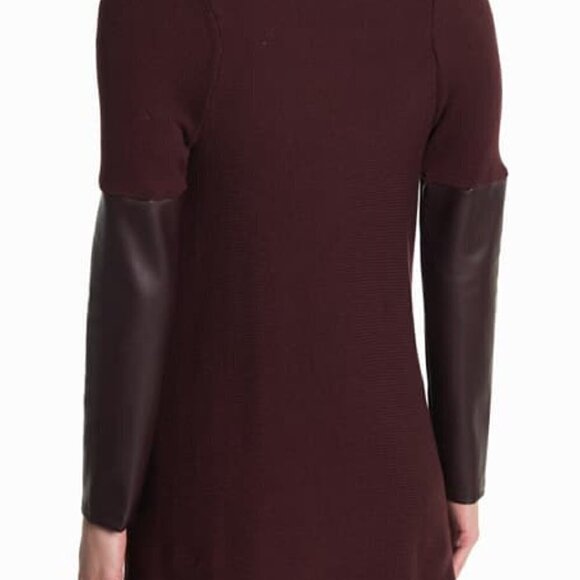 BLANKNYC Denim Faux Leather Trim High/Low Cardigan - Picture 7 of 7